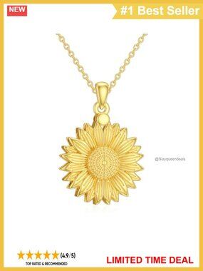 Sunflower Urn Necklace Memorial Pendant Stainless Steel 18mm